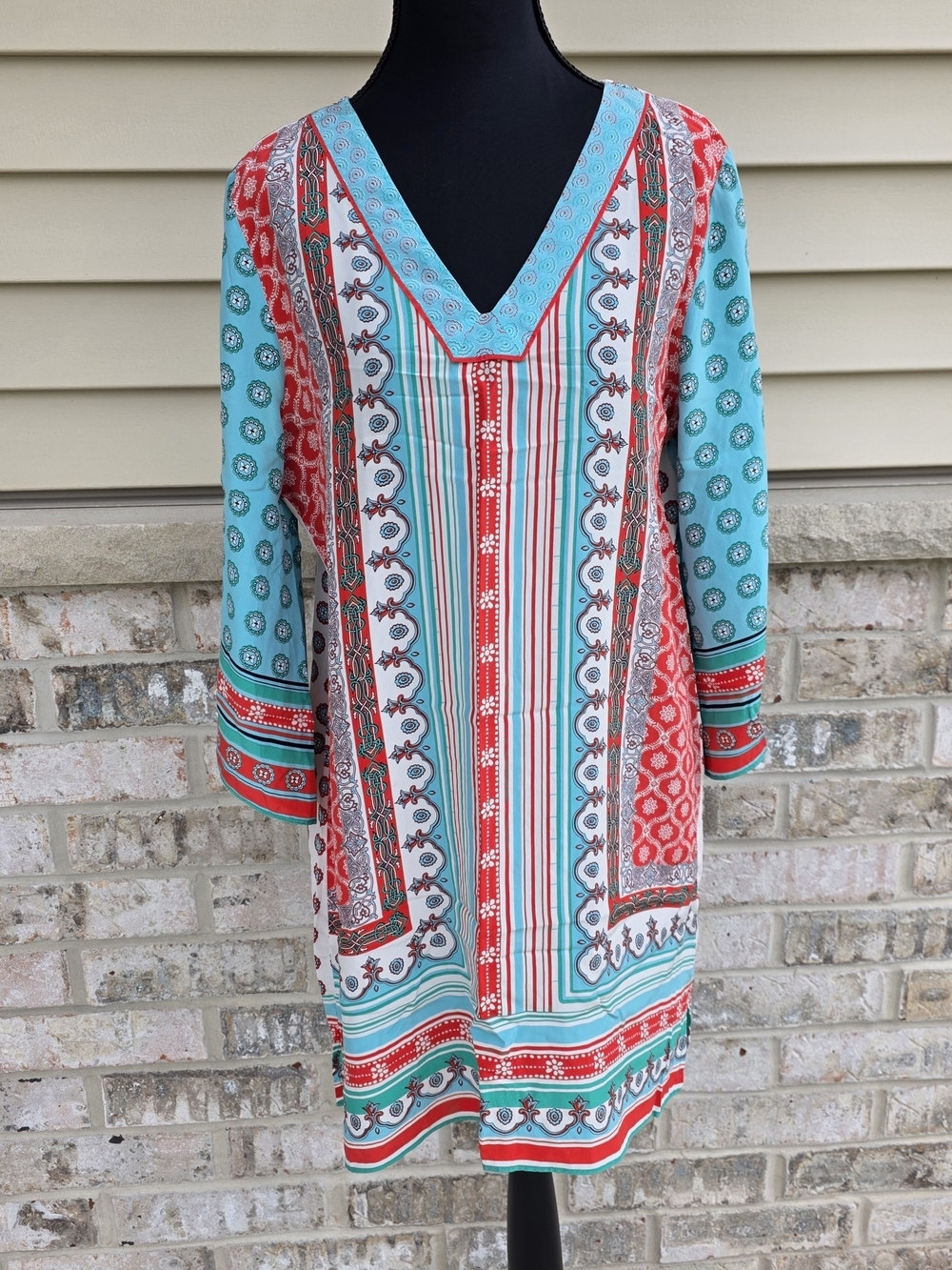 Creme Fraiche Silk Tunic Top / Mini Dress Boho Anthropologie Style Small